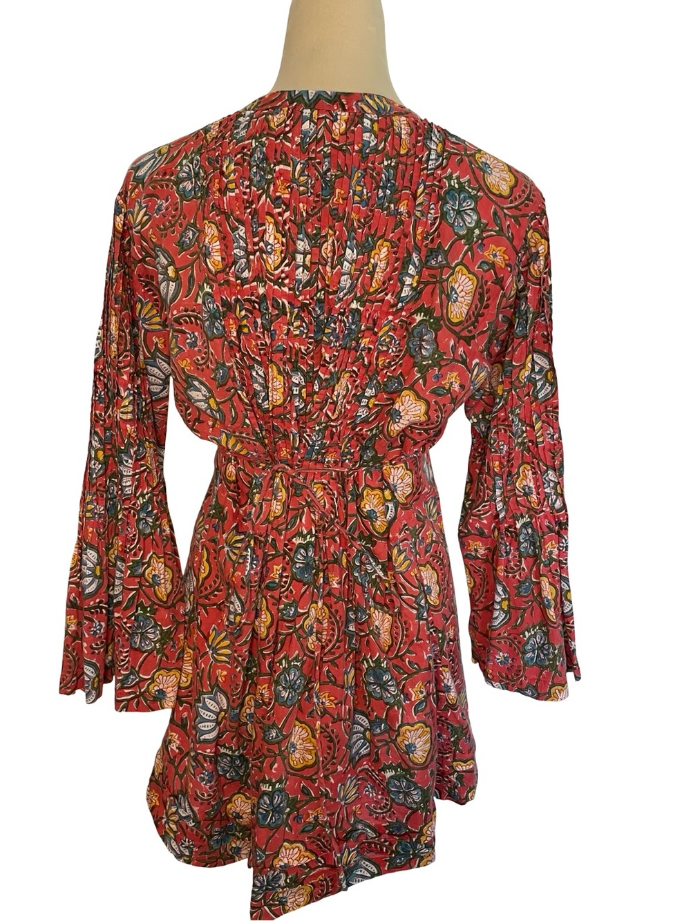Passementrie Ofelia Blouse, 3/4 Sleeve, Orange Floral Size L — image 4 of 7